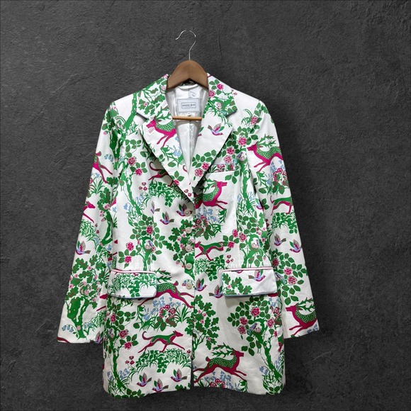 Susanne Spatt Jackets & Blazers - Susanne Spatt Salzburg Austrian Cotton Deer Bird Print Blazer Sz 42